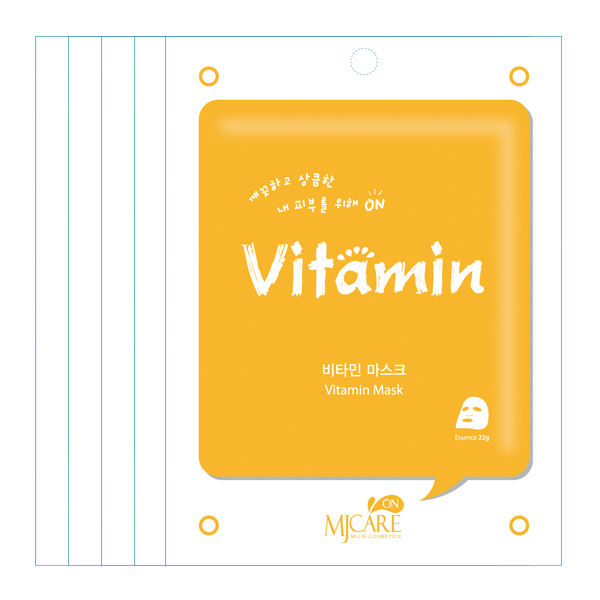 [50매]엠제이케어 온 비타민 마스크팩 시트팩[마스크팩,시트팩,풋팩,각질제거팩,마스크,피부탄력,피부보호,고농축에센스,수분공급,보습,수분,영양공급,과일팩,피부보습,윤기,콜라겐,에센스마스크팩,엠케이케어,일본판매,투명,마스크시트,팩,마스크,손팩,녹차,알로에]