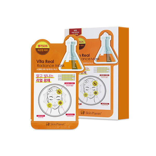 [10매]스킨플래닛 비타민 화이트닝 피부보정 마스크팩[마스크팩,미진화장품,엠제이케어,시트팩,풋팩,각질제거팩,마스크,피부탄력,피부보호,고농축에센스,수분공급,보습,수분,영양공급,과일팩,피부보습,윤기,콜라겐,에센스마스크팩,일본판매,투명,마스크시트,팩,마스크,손팩,